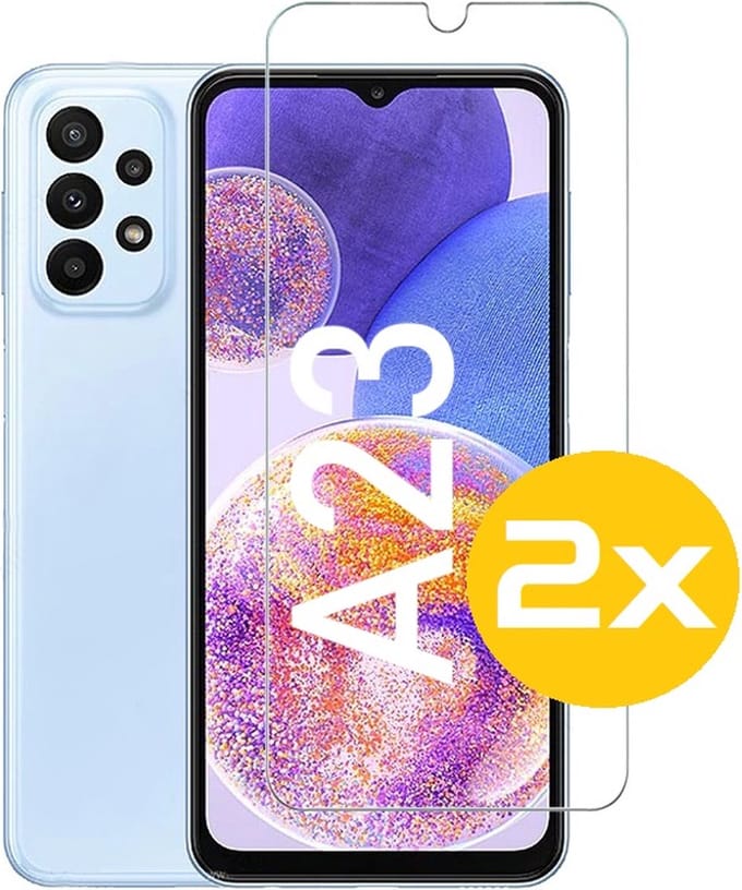 Screenprotector Geschikt Voor Samsung Galaxy A23 - Glasplaat | Tempered Glass - 2 Stuks