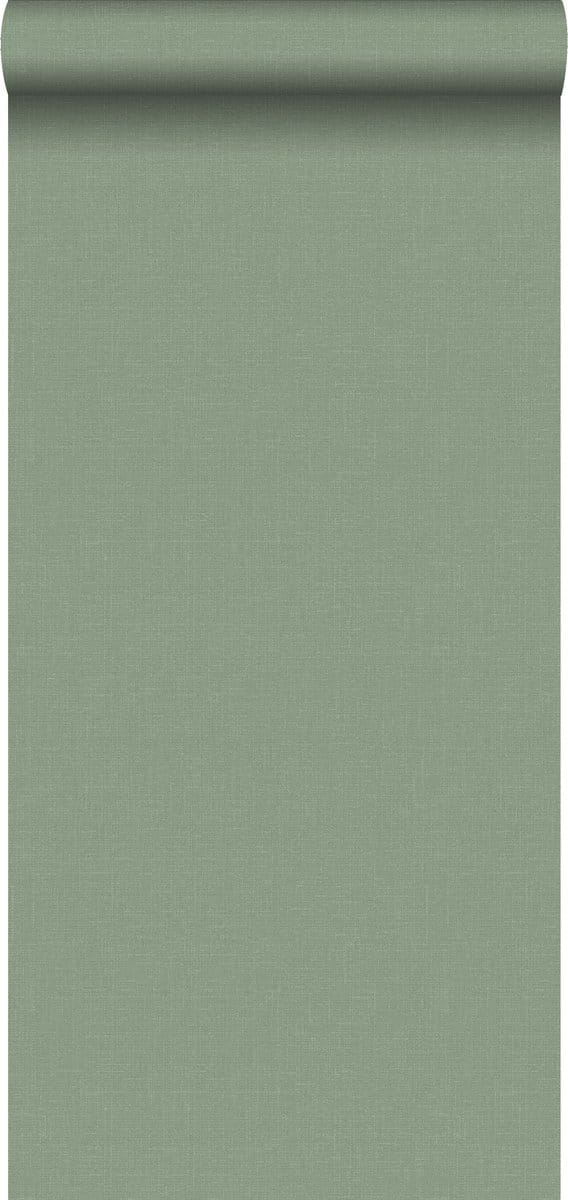 ESTAhome behang linnenstructuur jade groen - 53 cm x 10.05 m - 148745