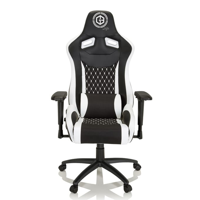 Game bureaustoel GAMEBREAKER SX 04 stof / kunstleder zwart / wit hjh OFFICE
