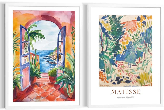Schilderijen set Matisse met zeeuitzicht - 70 x 50 - Hout - REINDERS