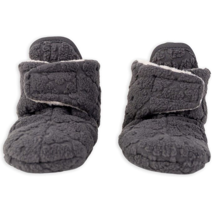 Lodger - Babyslofjes met antislip - Klittenband - 6-12 maanden - Antraciet