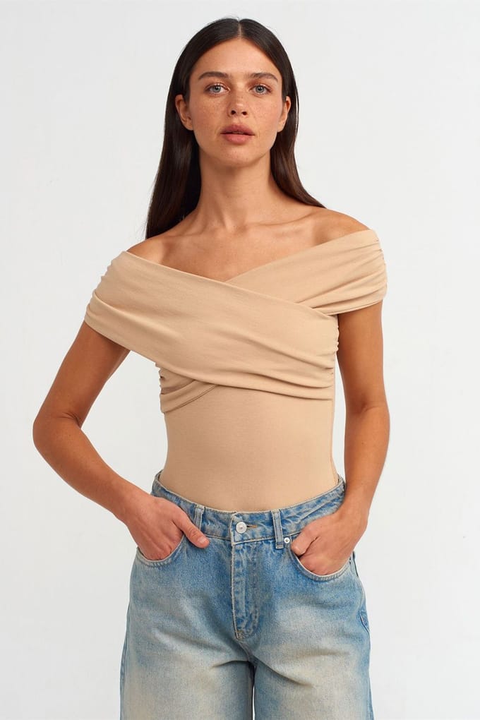 Dames Slanke Off-shoulder Tricot Jumpsuit