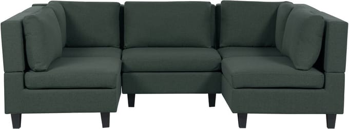 UNSTAD - Modulaire bank - Donkergroen - 5-zits - Polyester