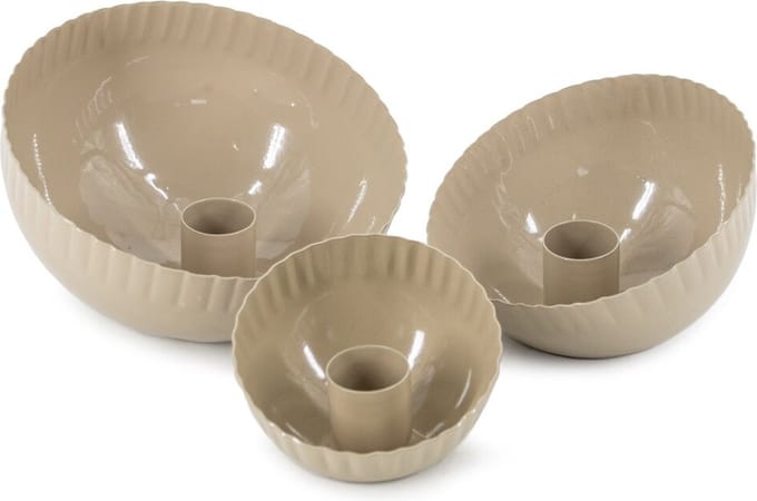 Kaarsenstandaard bowl beige