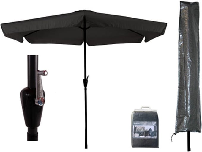 CUHOC Parasol - 300 cm - Zwart + Basic CUHOC Parasolhoes