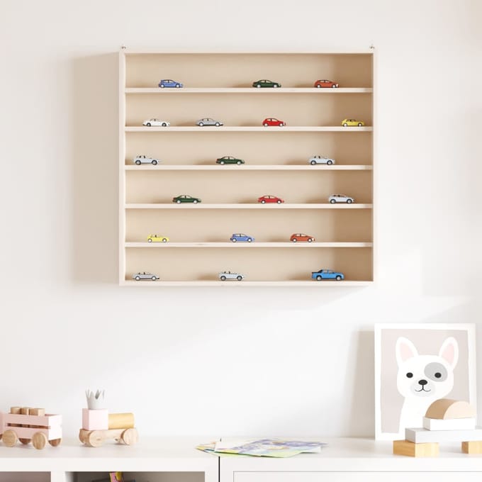 vidaXL - Houten - verzamelvitrine - met - 6 - planken - 60x8,5x55 - cm