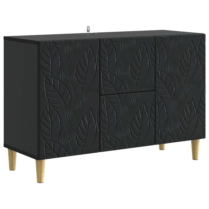 vidaXL - Dressoir - Zwart - 89 - x - 34,5 - x - 60 - cm - Bewerkt - hout