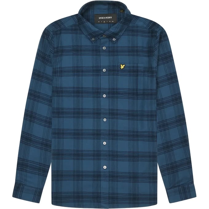 Lyle & Scott - Hemd - Maat S - Mannen - X350 Dark Navy/ -