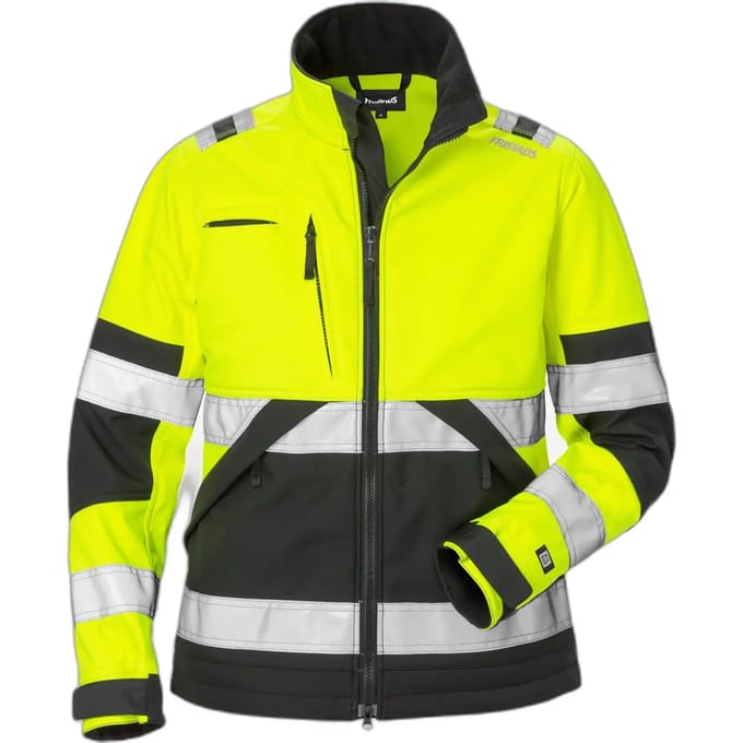 Fristads Hi Vis Softshelljack Dames Klasse 2 4183 Wyh - Hi-Vis geel/zwart - S