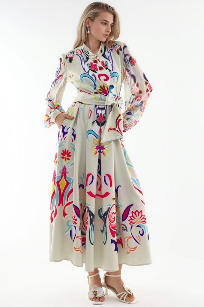 Florale Print Maxi A-Lijn Jurk