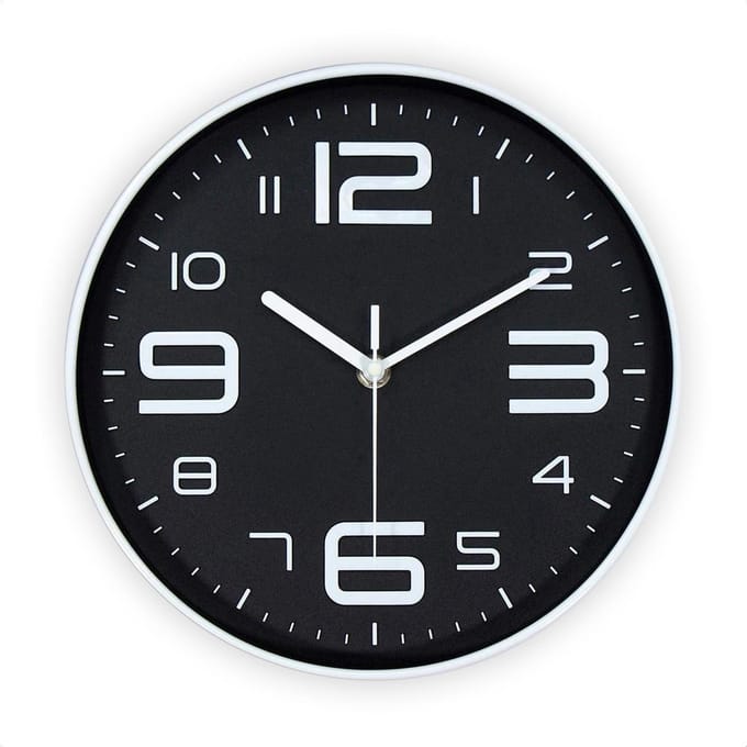 SensaHome wandklok 25 cm met minimalistisch design - Zwart