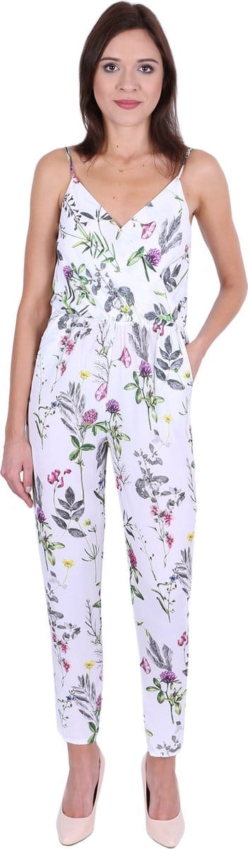 John Zack Witte Jumpsuit / broekpak - Planten