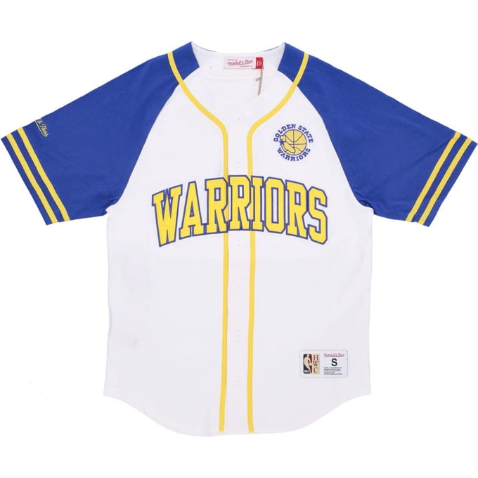 NBA Practice Day Button Front Jersey Hardwood Classics Golwar-wit voor heren