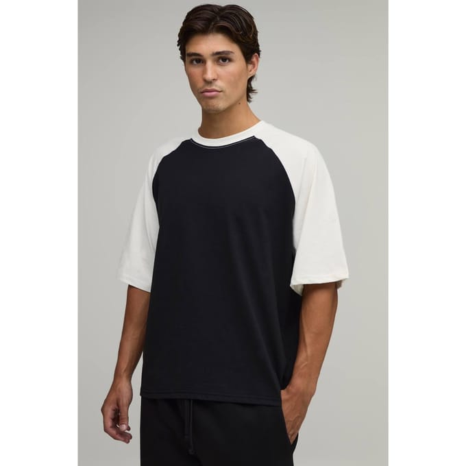 Essential Oversized Fit Raglan T-Shirt | Off White | Size Small