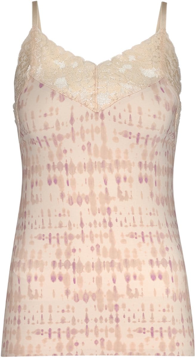 Ten Cate Secrets spaghetti top met kant v-neck powder blush batik voor Dames | Maat M