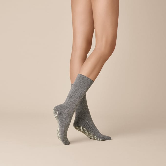 Kunert HOMESOCKS ABS Dames Sokken - Lichtgrau - Maat 35-38