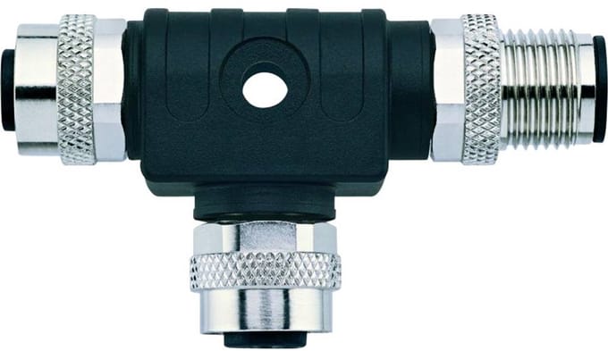 Escha 8009675 Sensor/actuator verdeler en adapter M12 Aantal polen (sensoren): 4 Adapter 1 stuk(s) Single
