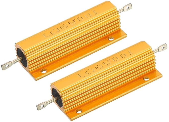 Schroefweerstanden - Aluminium behuizing - Elektronica projecten - 100W vermogen - 8 ohm - Goud