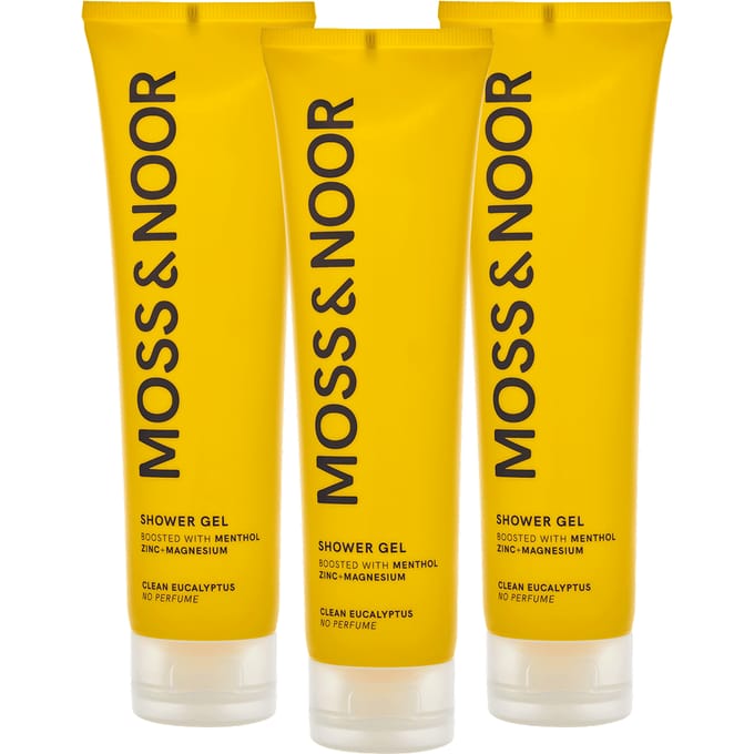 Moss & Noor Moss &amp; Noor After Workout Shower Gel Clean Eucalyptus 3 Pack 150 ml + 150 ml + 150 ml