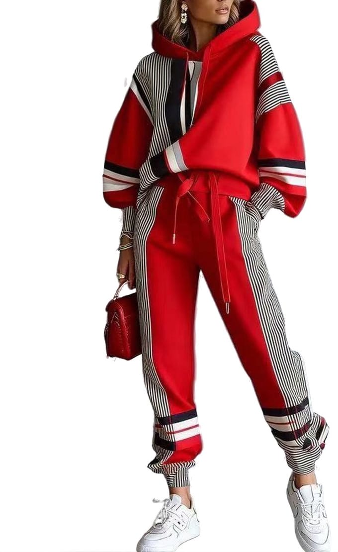 Urban Kledingset Dames - Trui en Broek - Rood - Pak