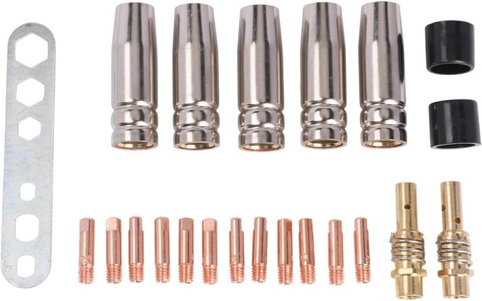 Las slijtageonderdelen - Lasaccessoires - Efficiënt lassen - 22-delige set - 0.9 mm tips - Metaal