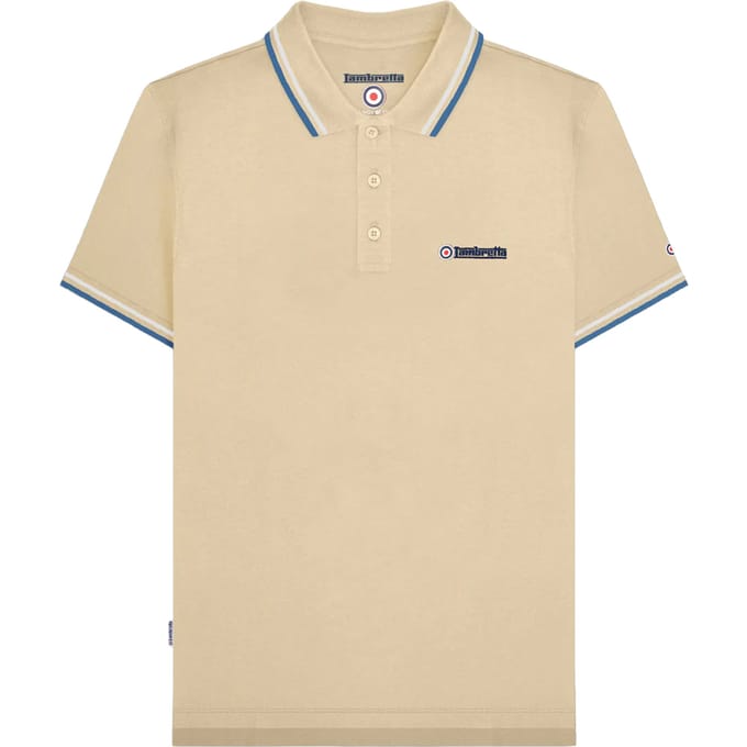 Lambretta Heren SS25 Twin Tip Poloshirt (Hout As)