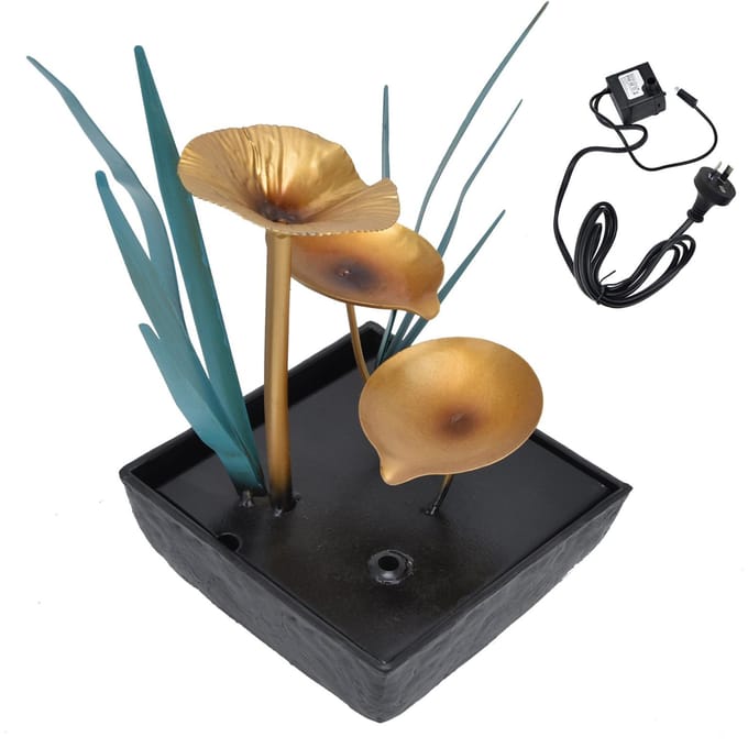 Tafelblad Fontein LED Verlichting Geen Geluid Compact Lichtgewicht Klassieke Indoor Waterval voor Decoratie brown