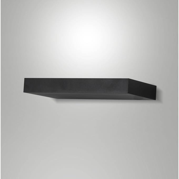 Fabas Luce LED wandlamp Guia, zwart, metaal, 24 cm breed