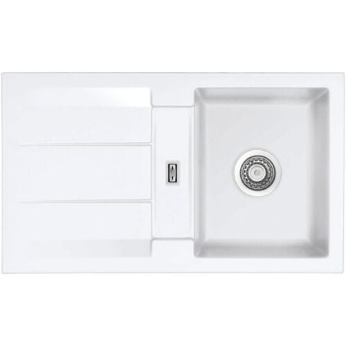 Systemceram Keradomo Genea 87 Reversible inset sink with eccentric actuation, without tap hole 509102-12