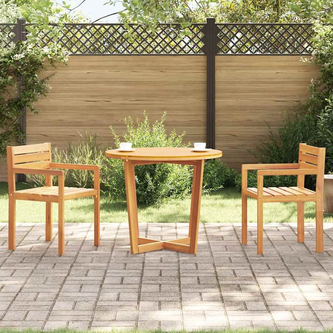 vidaXL - Tuintafel - rond - Ø90x75 - cm - massief - acaciahout