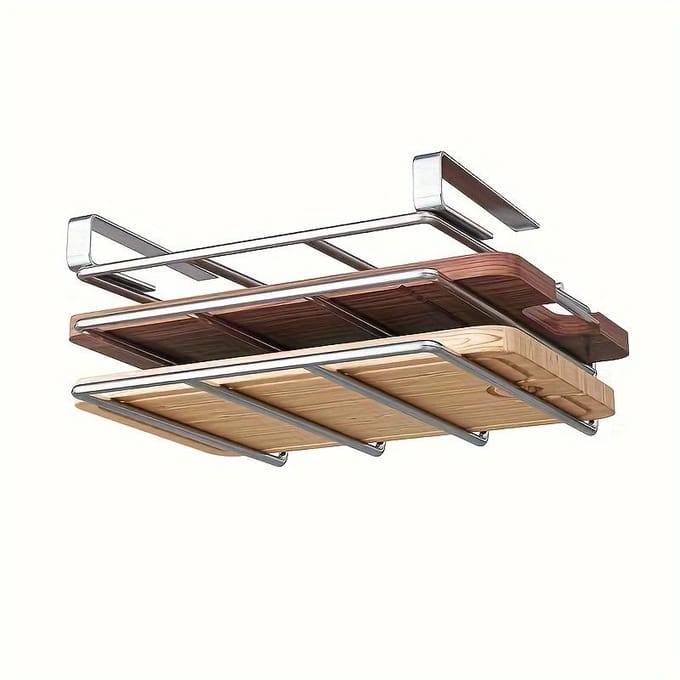 Étagère de rangement de cuisine double couche en acier inoxydable de qualité supérieure - Planche à découper encastrée, égouttoir et organisateur pour la maison, cuisine fonctionnelle Single layer black