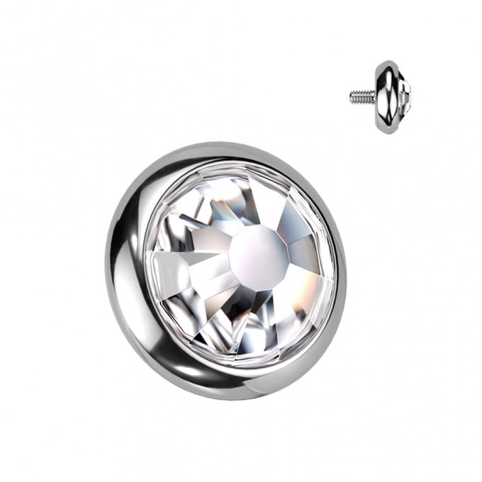 Dermal top titanium 1.6 x 5 - wit - LMPiercings