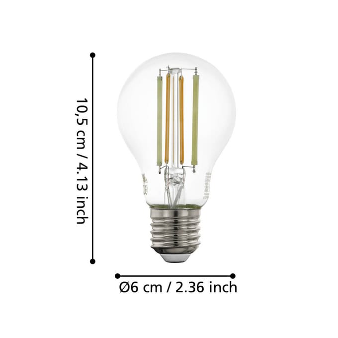 EGLO connect.z  Smart LED Lamp - E27 - Ø 6 cm - Instelbaar wit licht - Dimbaar - Zigbee