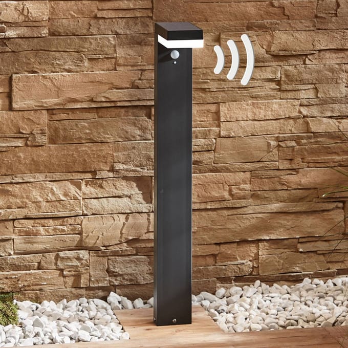 Lindby LED tuinpadverlichting Chioma, antraciet, sensor