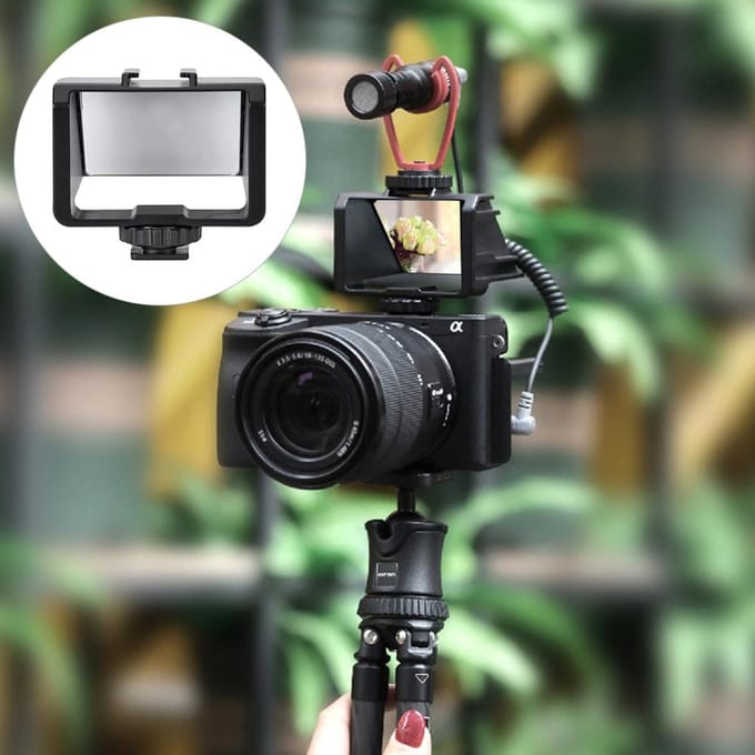 UURig ABS Compacte Draagbare Camera Vlog Selfie Flip-Scherm Beugel voor Sony Fuji Nikon Canon Spiegelloze Camera's black