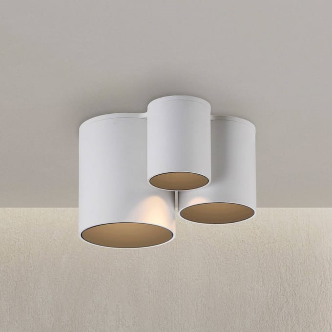 PURE LED badkamer plafondlamp Point, wit, lengte 18 cm, 3-lamps.