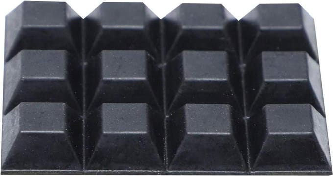Allecto plus - Zelfklevende rubberen meubelpads 12x12x6mm - Set van 12 stuks
