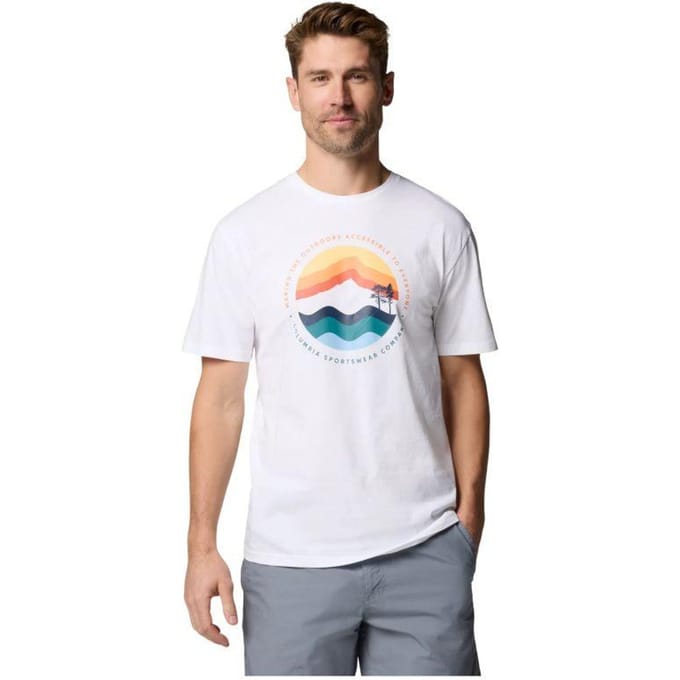 Columbia Heren Path Lake II Grafisch T-shirt (Wit)