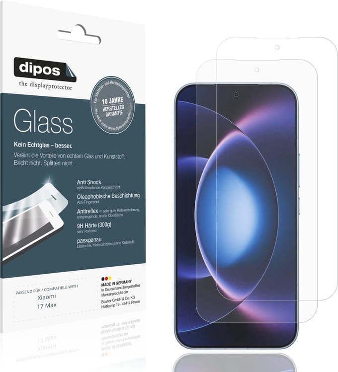 dipos – 2x Matte Pantserfolie geschikt voor Xiaomi 17 Max | 9H Screenprotector