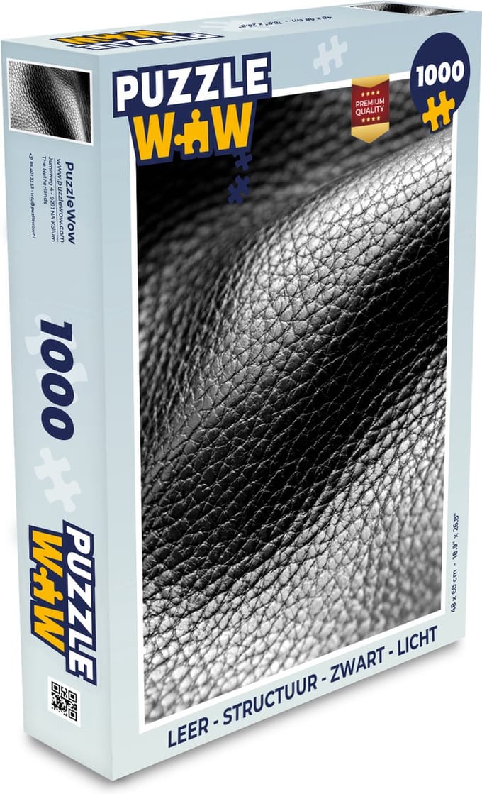 Puzzel Leer - Structuur - Zwart - Licht - Legpuzzel - Puzzel 1000 stukjes volwassenen