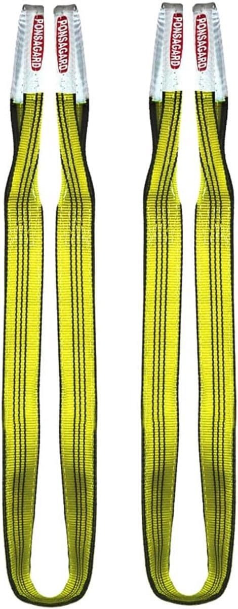 Platte hijsband met lussen 3000kg - 1 Meter - Polyester voor zwaar gebruik - Set van 2 stuks