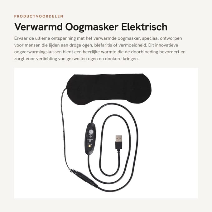 Dailygoods - Elektrisch Oogmasker met Verwarmde Pads voor Droge Ogen Behandeling