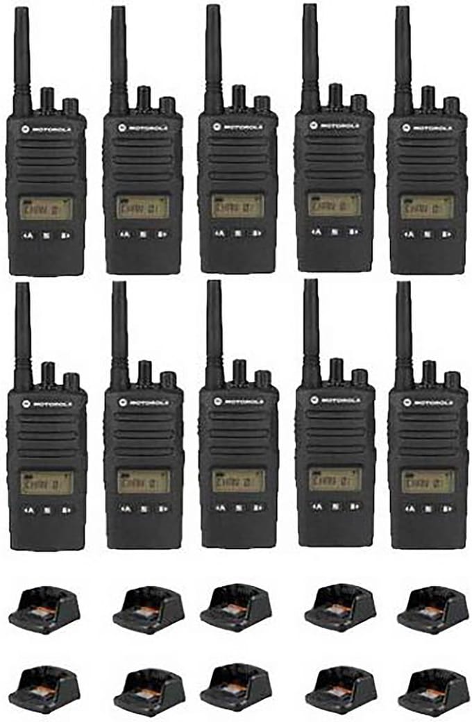 Set van 10 Motorola XT460 IP55 PMR446 Portofoon met tafellader