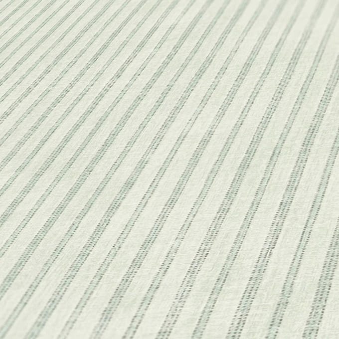 FIJNE STREPEN BEHANG | Landelijk - crème groen - A.S. Création Maison Charme