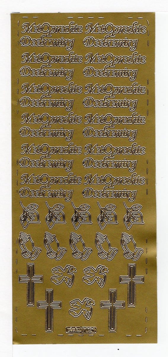 Pickup hobbysticker 2 stuks per verpakking 021 Met oprechte deelneming goud