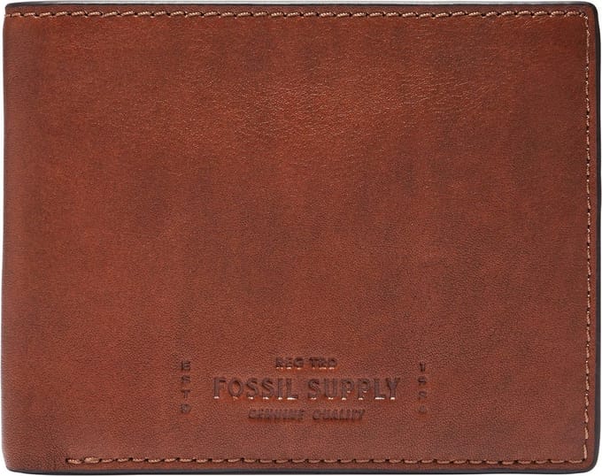 FOSSIL Portemonnee Gregg Bifold Medium Brown Bruine