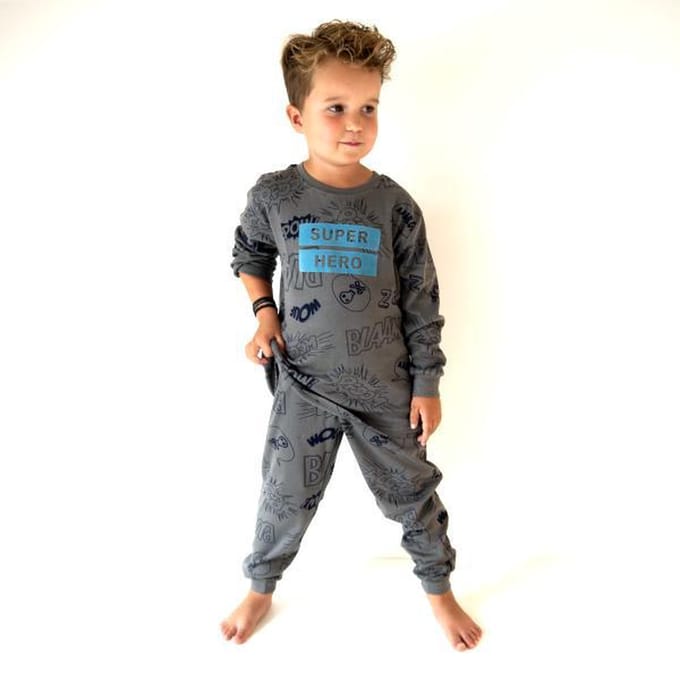 Frogs and Dogs - Pyjama Superheld - Antraciet - Maat 98 - Jongens