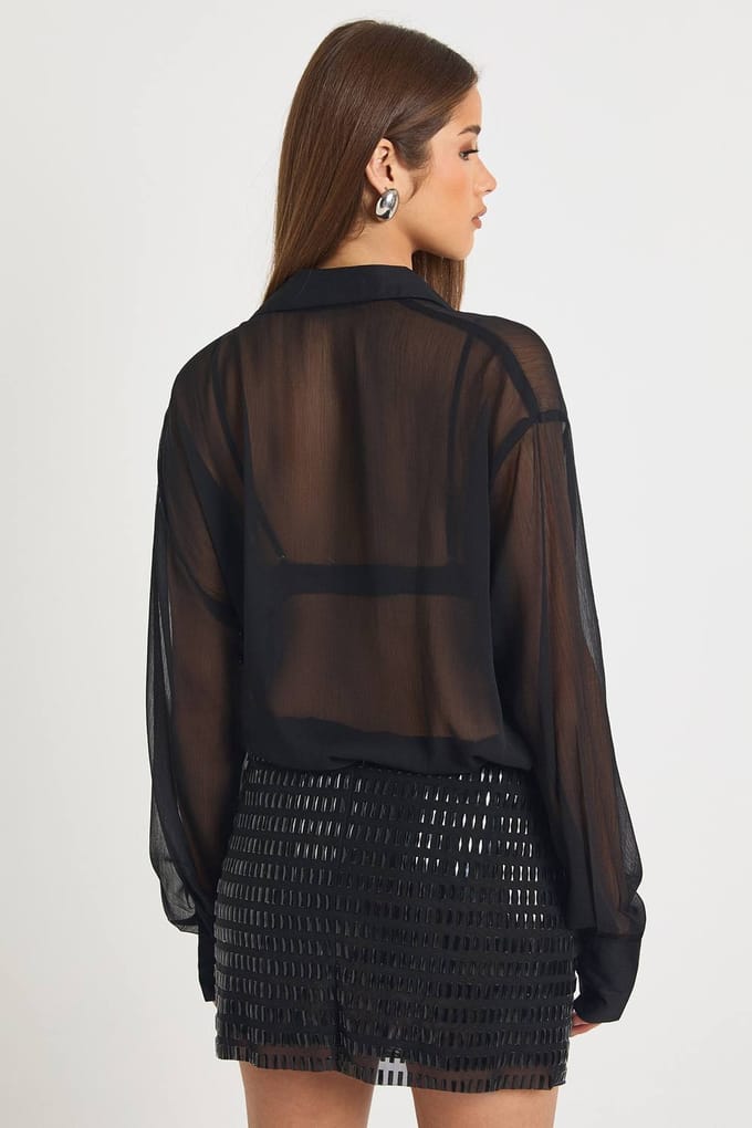 boohoo Dames Pailletten Mini A-lijn Rok | Black | Maat: 14