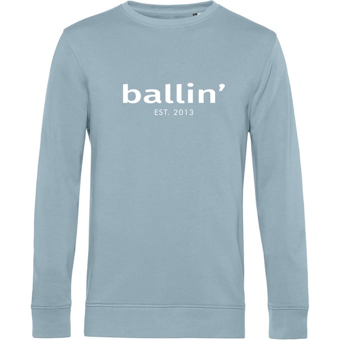 Heren Sweaters met Ballin Est. 2013 Basic Sweater Print - Blauw - Maat XL