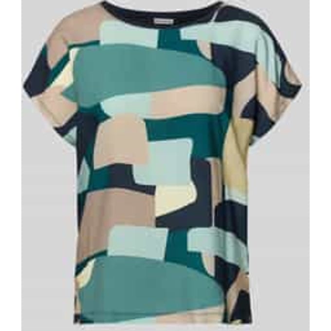 Tom Tailor - T-shirt in materiaalmix - Maat M - abstract stripe print
